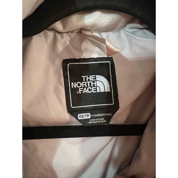 The North Face Size L 550 Puffer Jacket Cafe Brown hooded - Picture 4 of 8